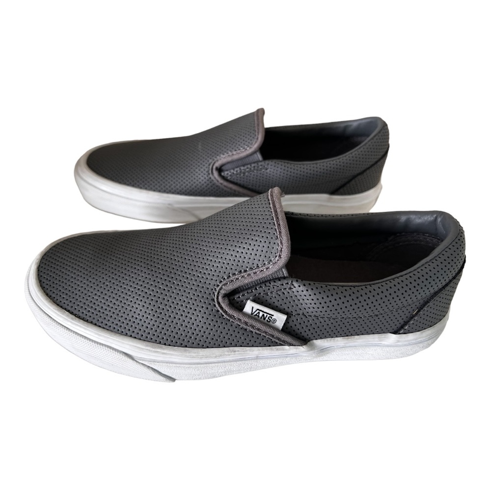 Vans Slip-On Grey Leather Shoes Women's Size 6